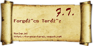 Forgács Teréz névjegykártya